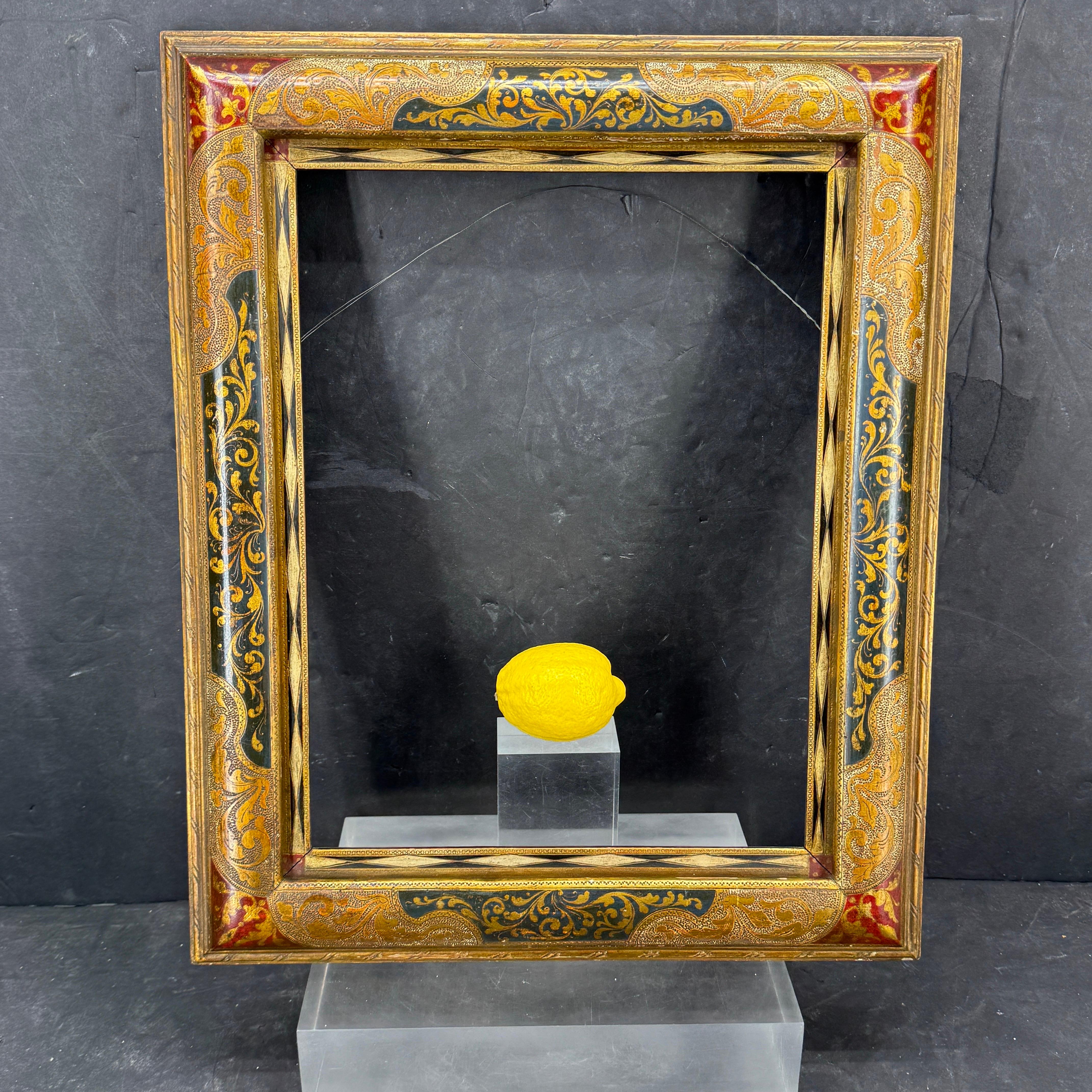 Italian Florentine Venetian Gold Gilt Wood Art Frame Mirror For Sale 3