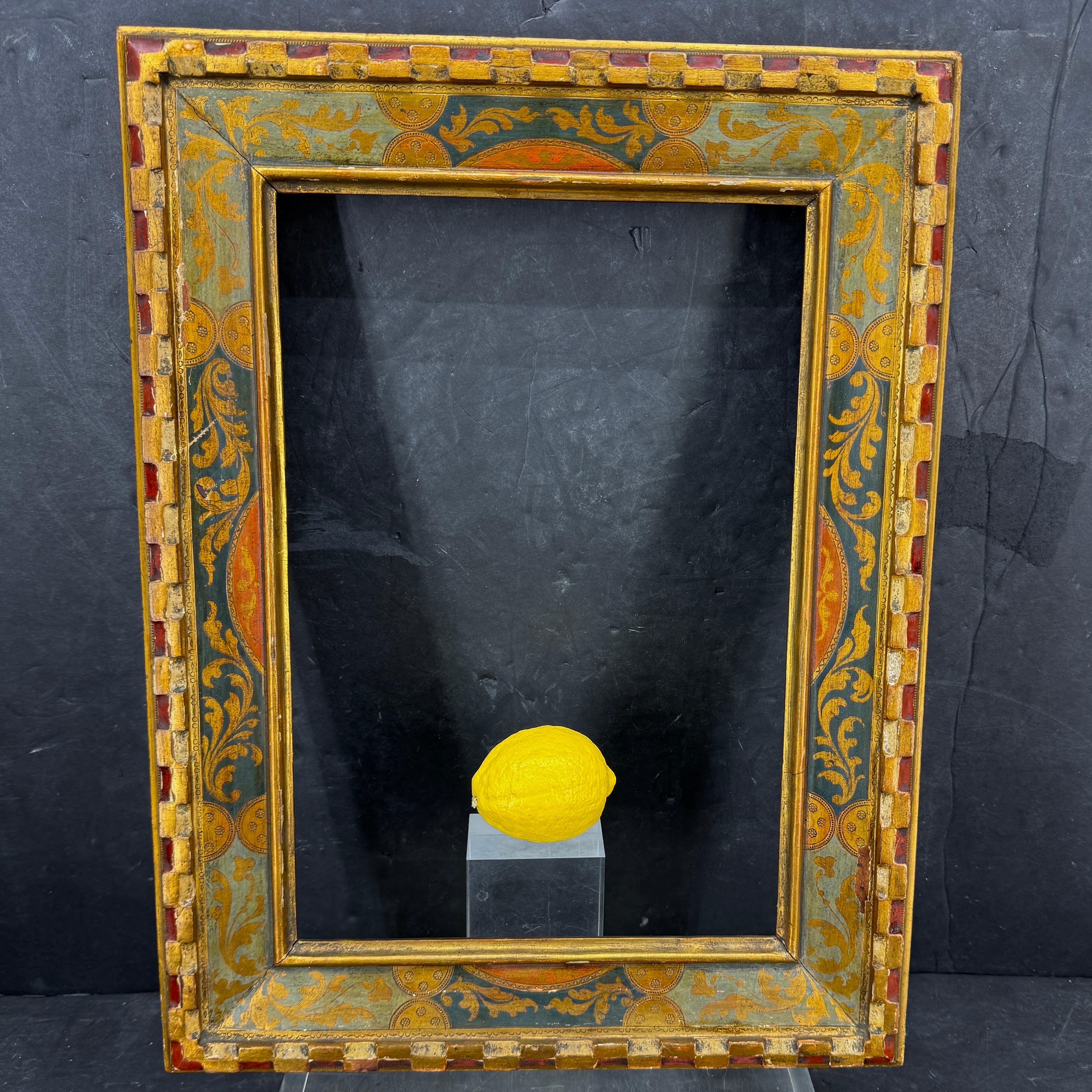 Italian Florentine Venetian Gold Gilt Wood Art Frame Mirror For Sale