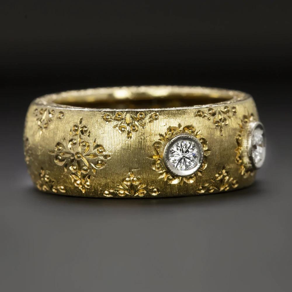 Italian Florentine Vintage Diamond Ring Is Masterfully Crafted 8.8 ...