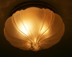 Italian Flower Art Deco Frosted Glass Flush Mount