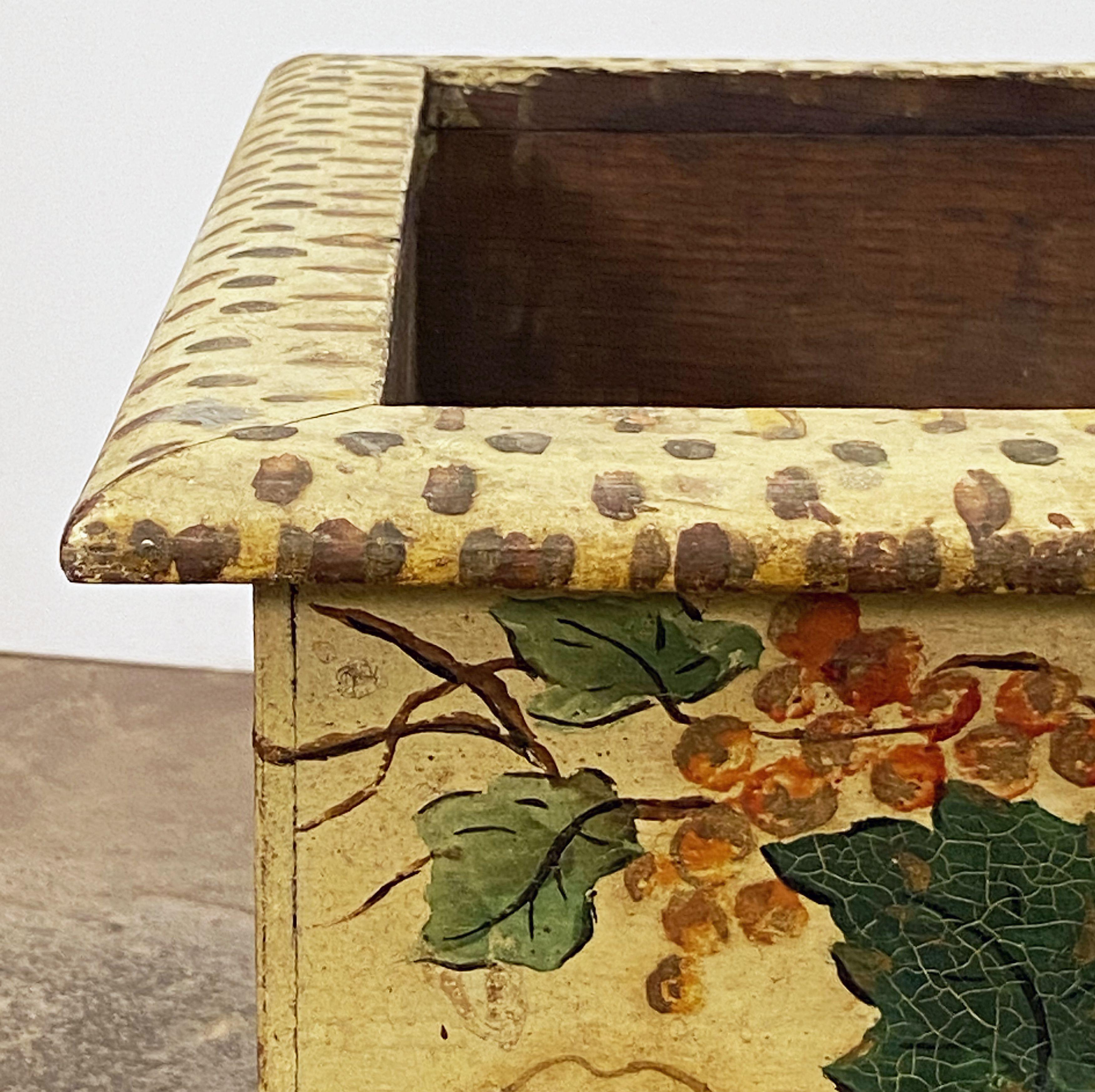 19th Century Italian Flower Box or Planter of Painted Wood from the 19th C For Sale