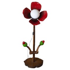 Italienische Blumenlampe aus lackiertem Holz 1960er Jahre.