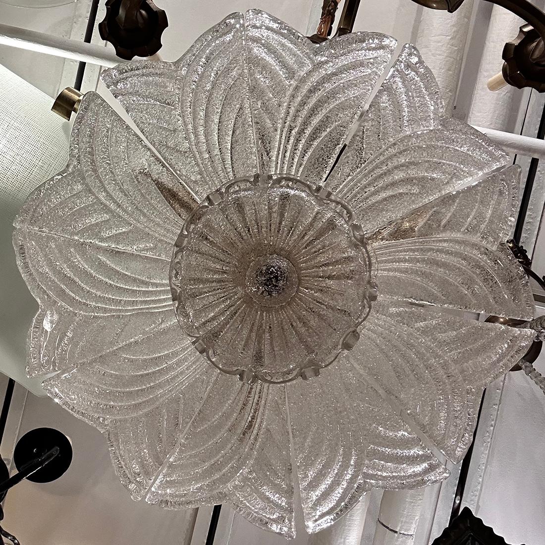 Italian Flower shaded Light Fixture For Sale 1