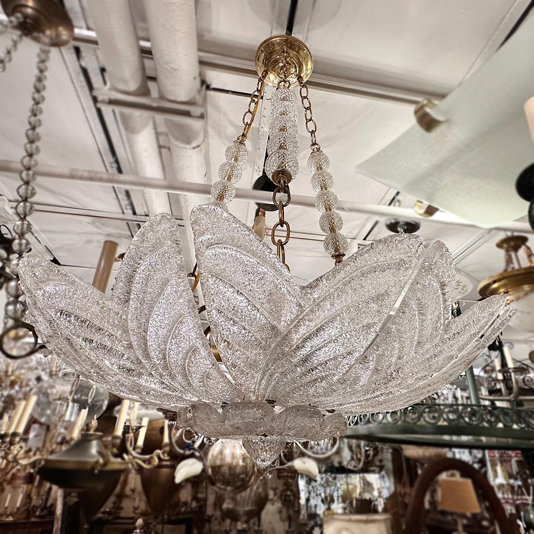 Italian Flower shaded Light Fixture For Sale 2