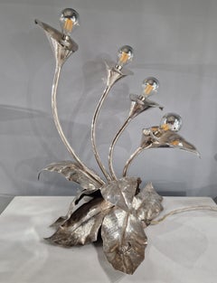 Italian Flowers Sterling Silver Table Lamp