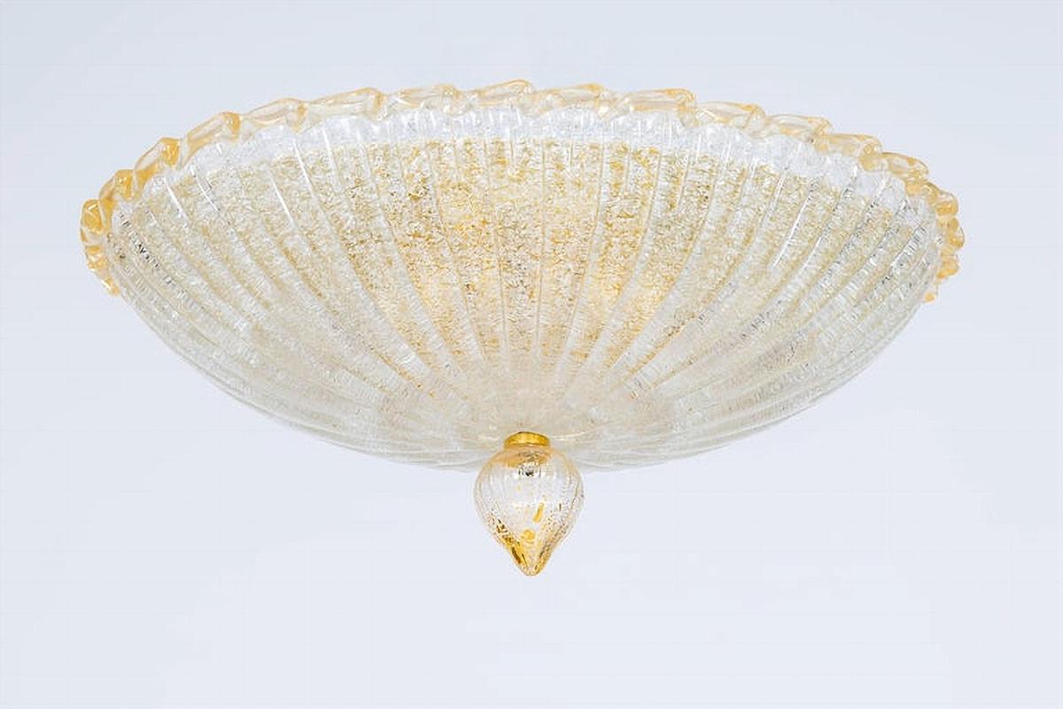 Empotrable Italiano, Cristal de Murano Soplado Acabados Dorados XX Palladianismo en venta