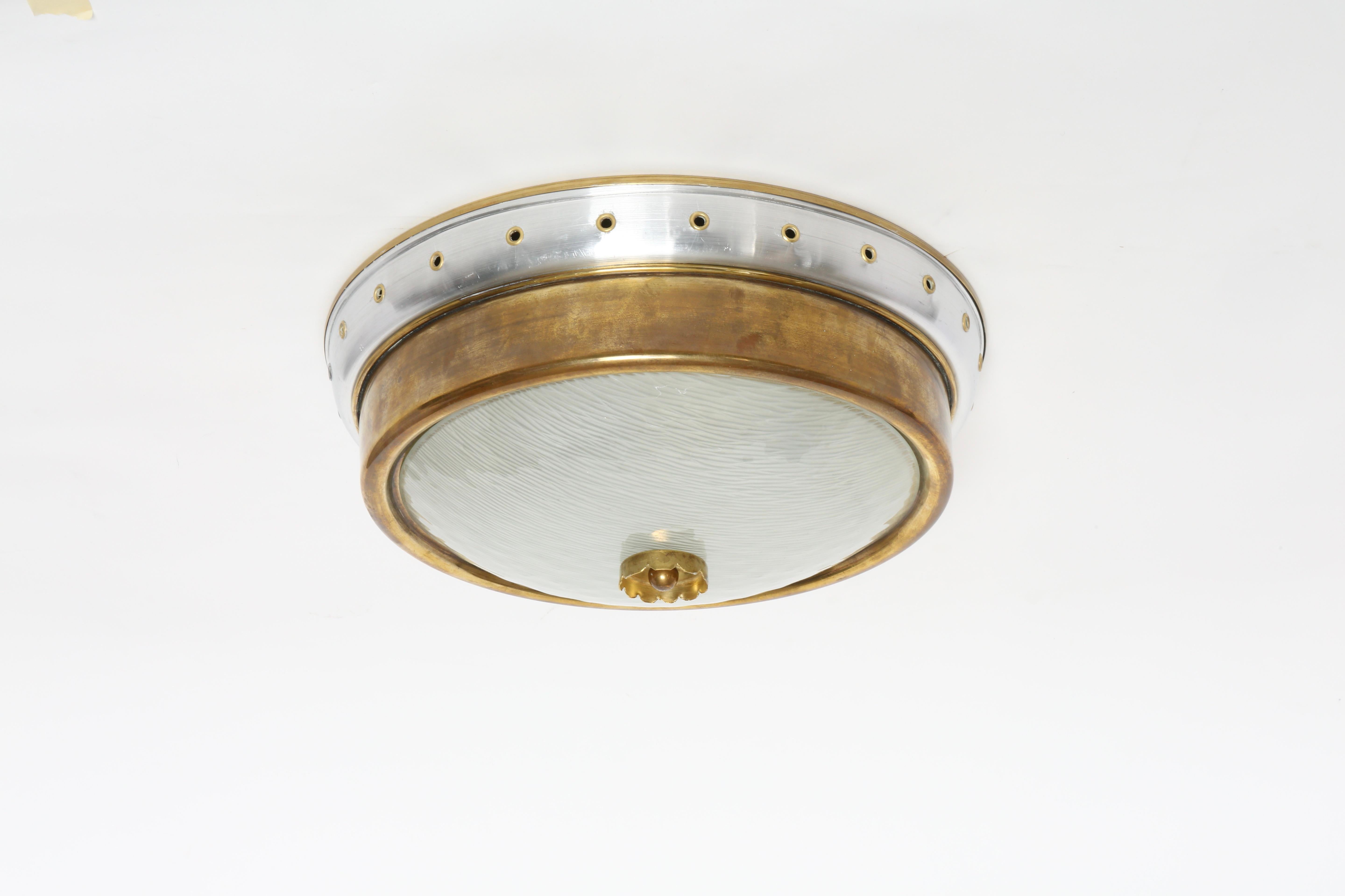 Italian flush mount ceiling light, circa 1960s In Good Condition In Brooklyn, NY