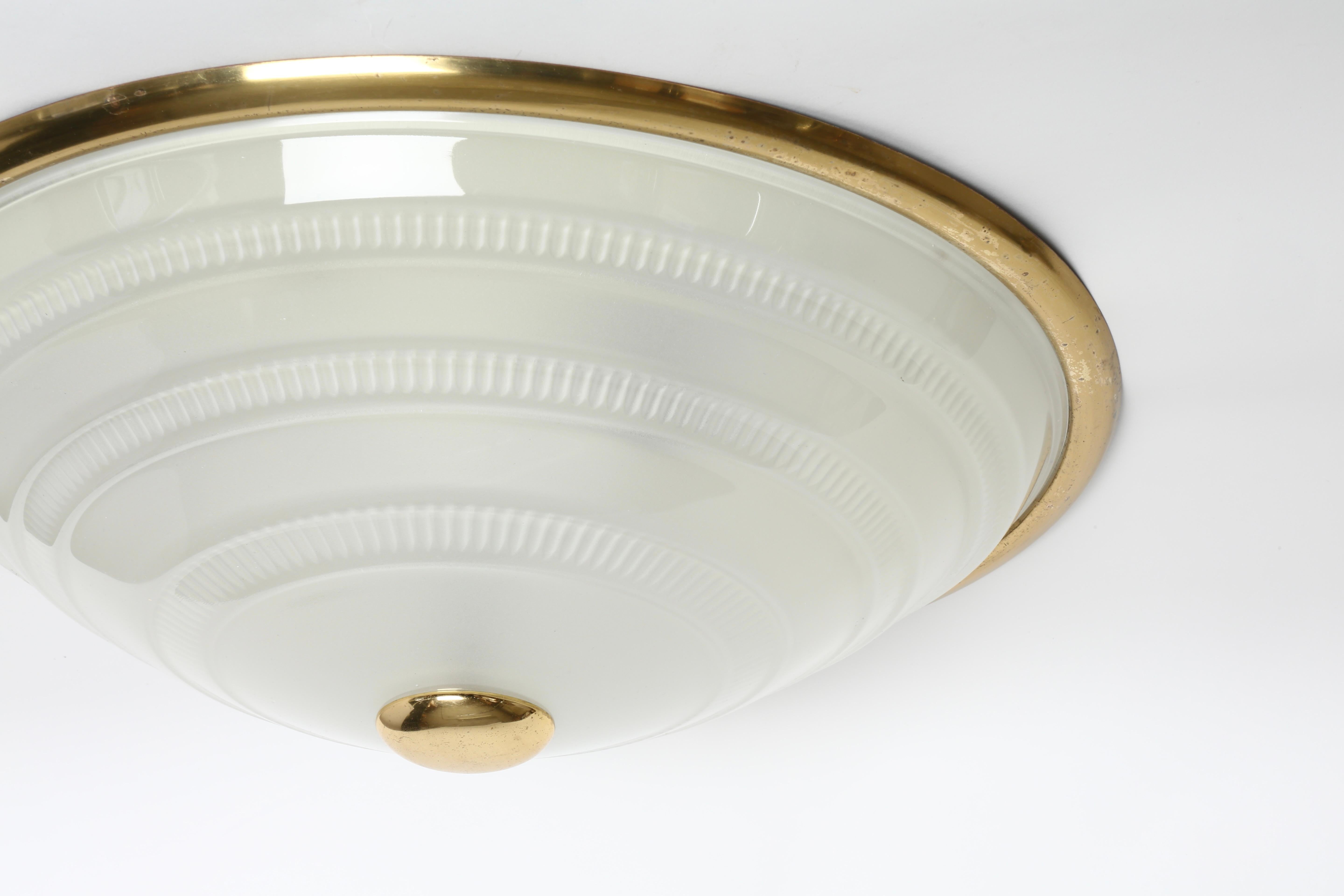 Mid-Century Modern Murano glass Italian Flush Mount Ceiling Light  For Sale