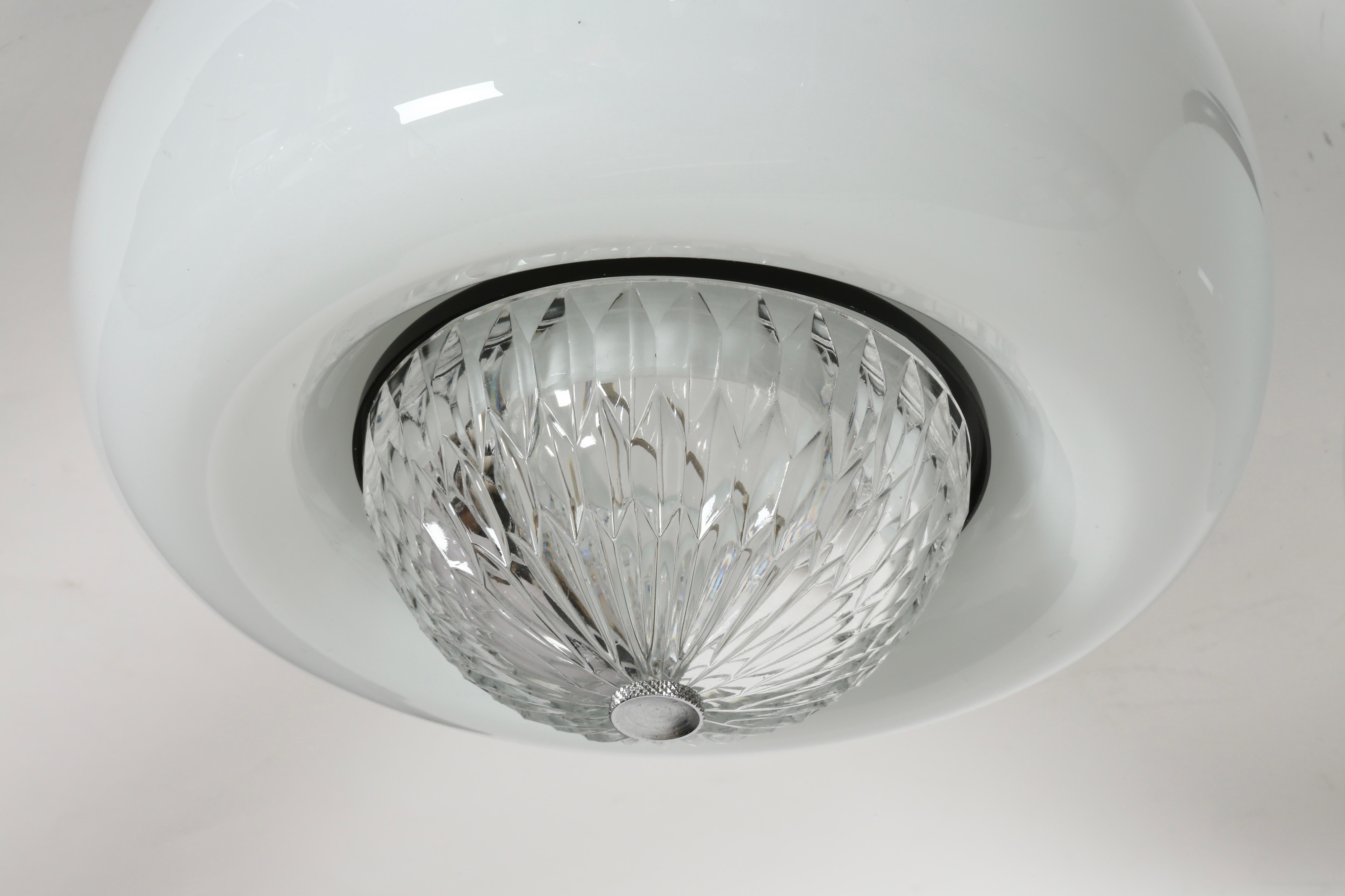 Pressed Italian flush mount ceiling lights, set of 2 For Sale