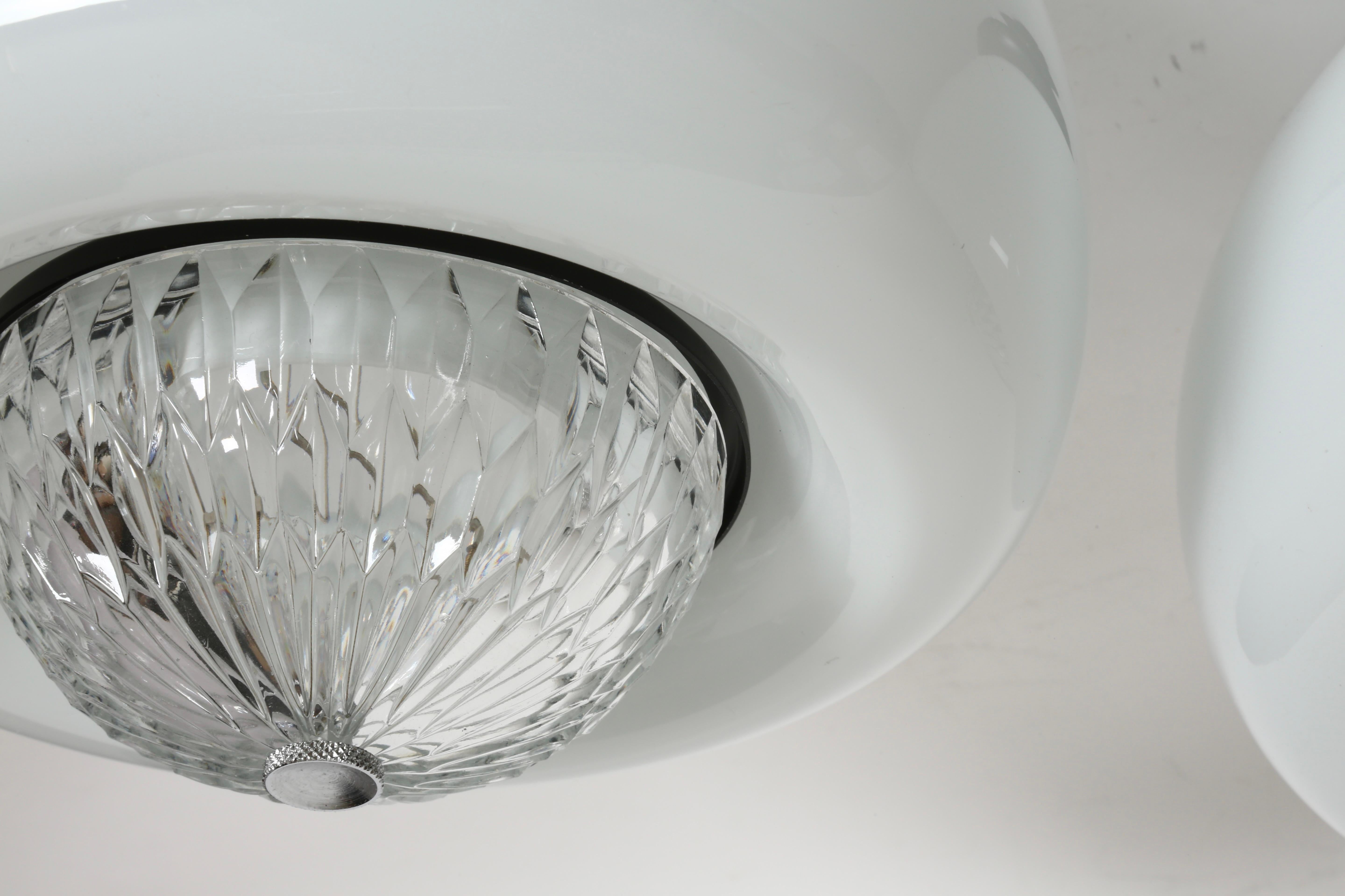 Italian flush mount ceiling lights, set of 2 In Good Condition For Sale In Brooklyn, NY
