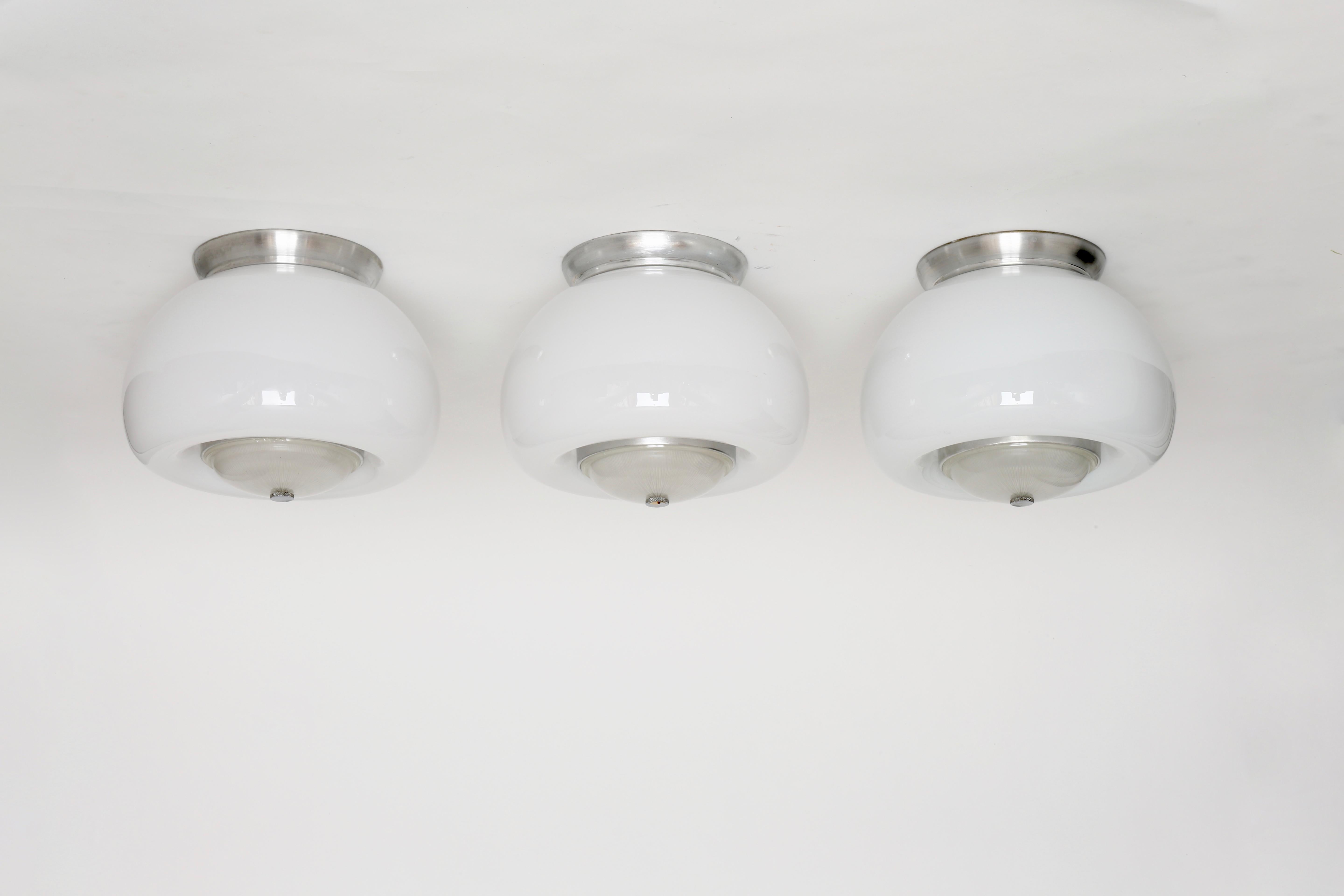 Italian Flush Mount Ceiling Lights, Set of 3 11