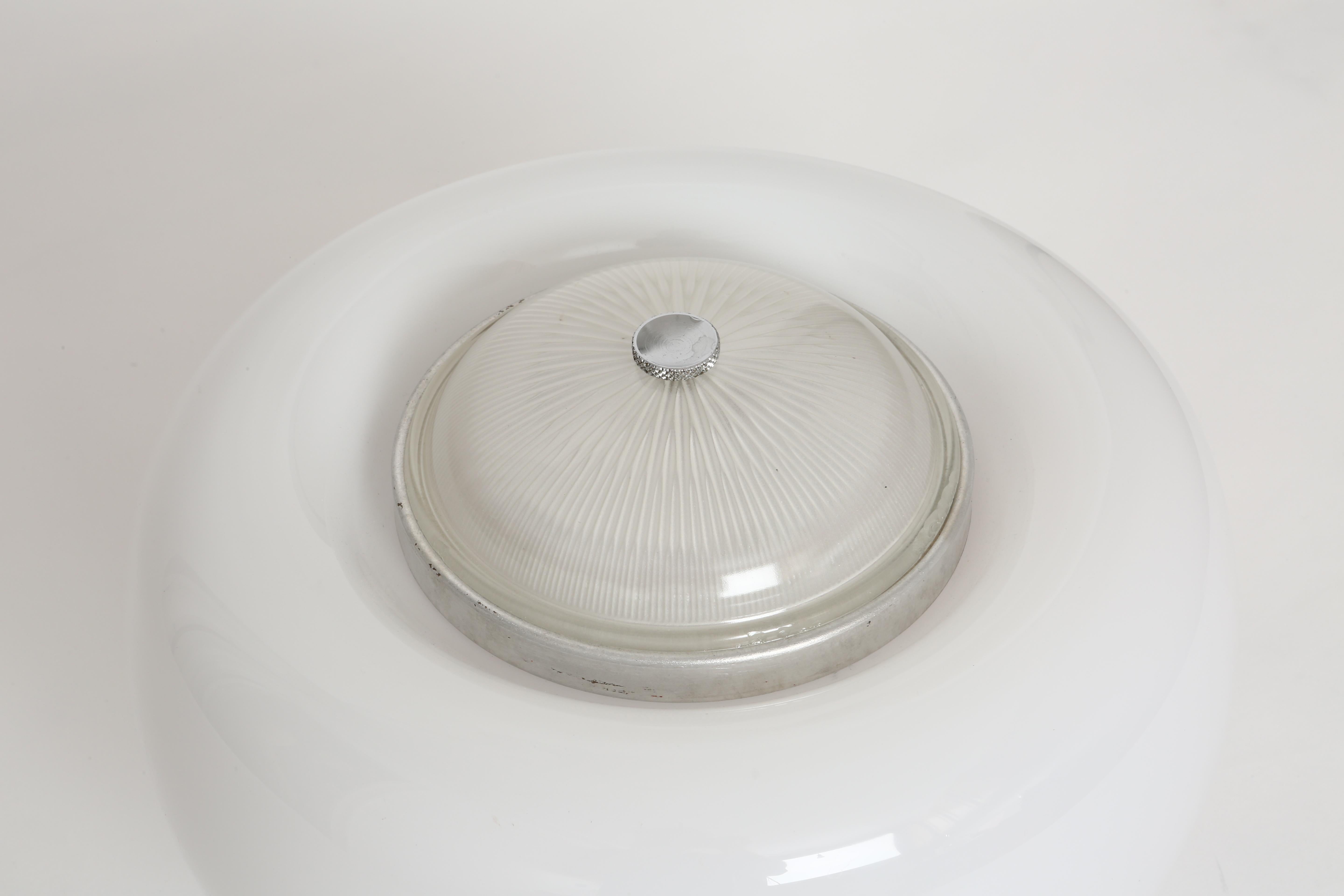 Italian Flush Mount Ceiling Lights, Set of 3 In Good Condition In Brooklyn, NY