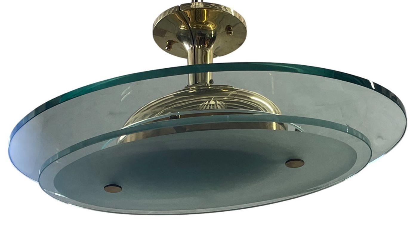 Empotrable / Colgante Italiano Atribuido a Max Ingrand para Fontana Arte, Años 60 Vidrio en venta
