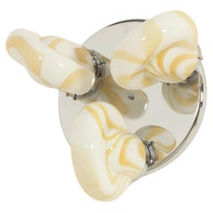 Vintage Italian Flush Mount with Mazzega Glass Pieces, 1970's
