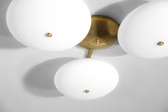 Italian Flush Mount "Erina" with Opaline Glass Style Angelo Lelli