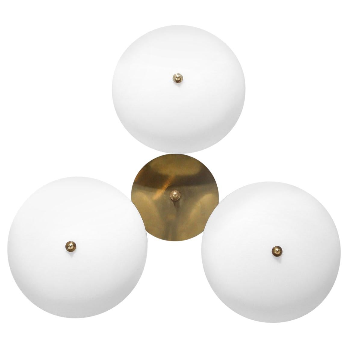 Italian Flush Mount "Erina" with Opaline Glass Style Angelo Lelli For Sale