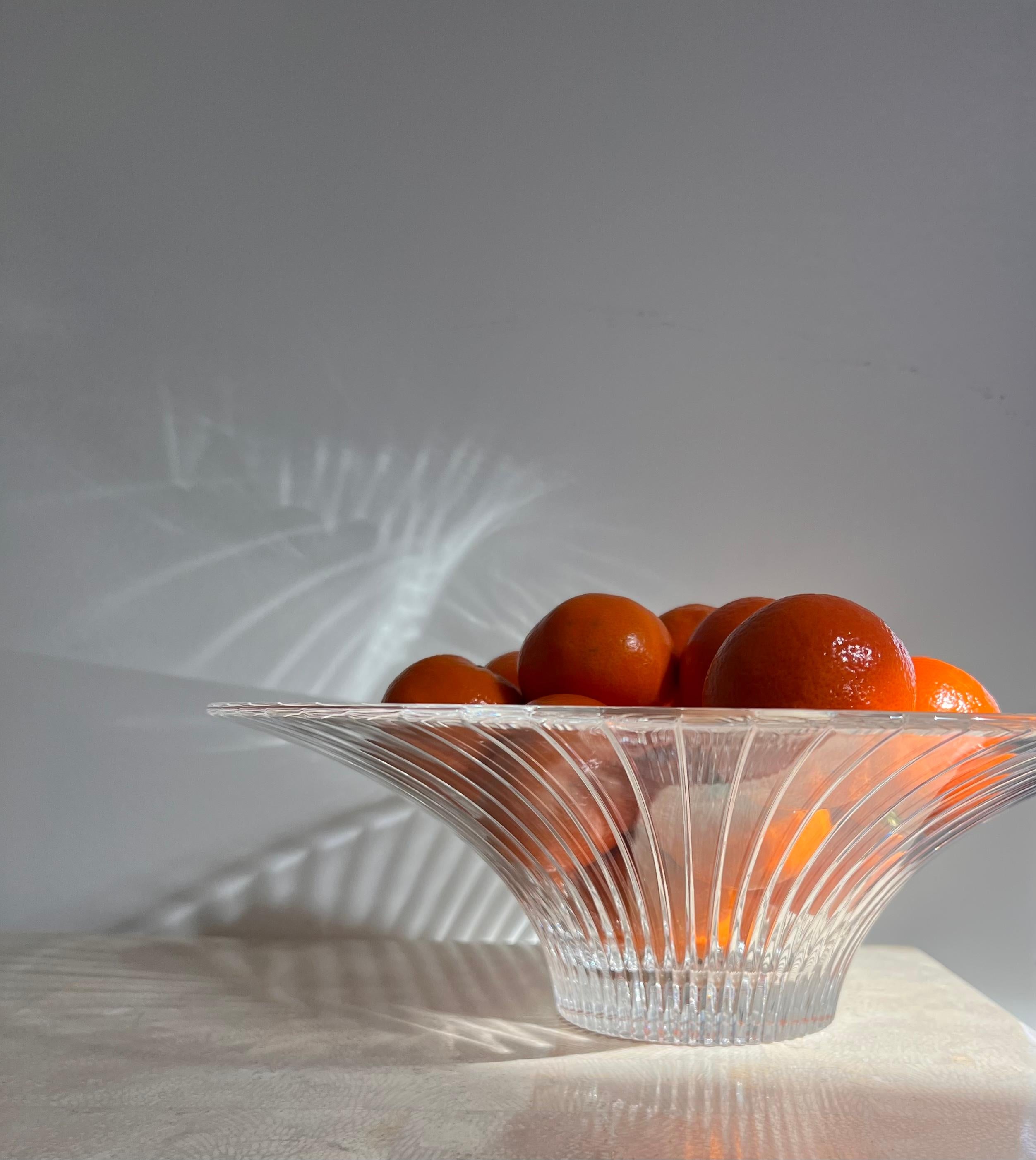 Italian Fluted Crystal Platter / Fruit Bowl by RCR, 20th Century 8
