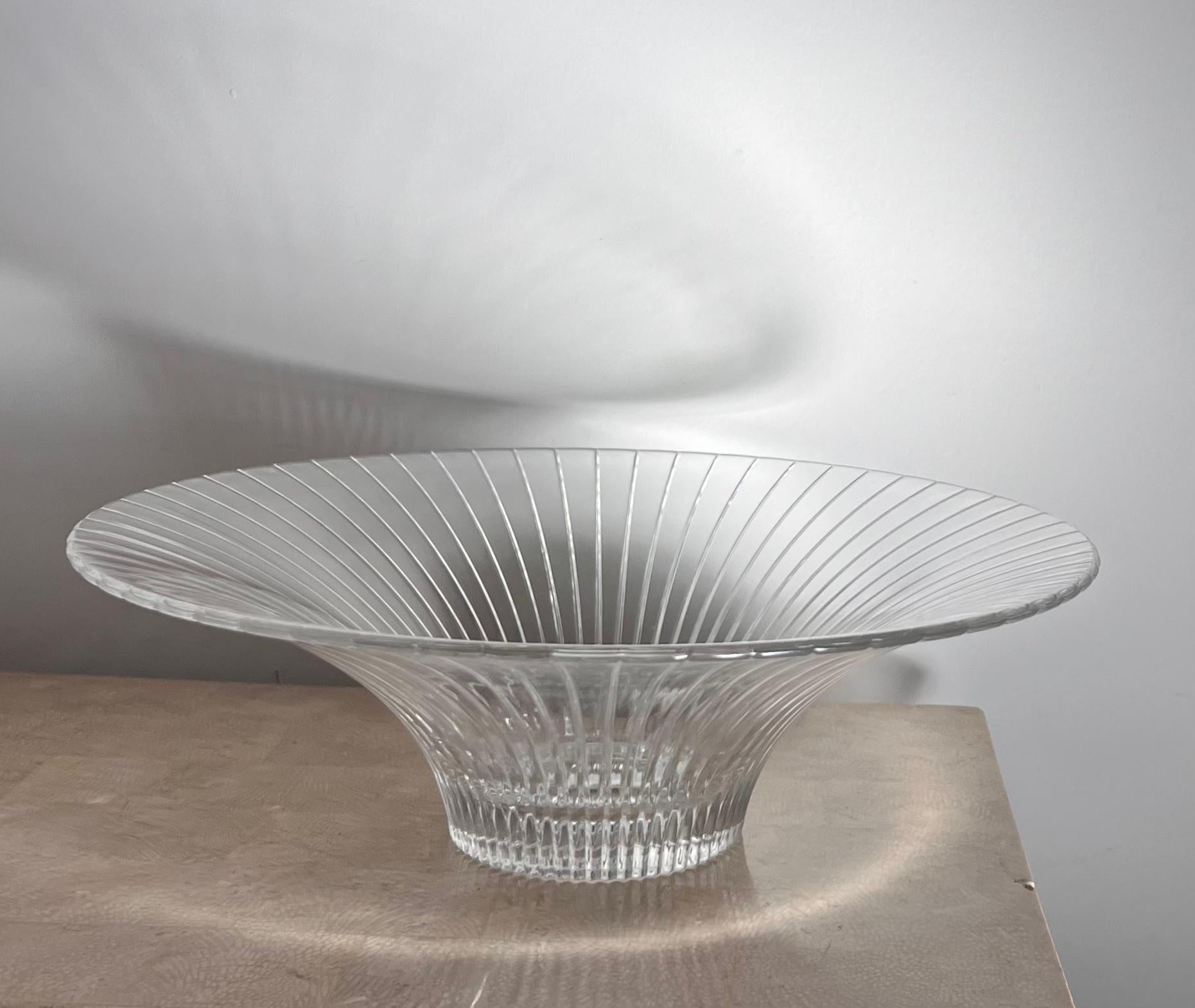 Italian Fluted Crystal Platter / Fruit Bowl by RCR, 20th Century 13