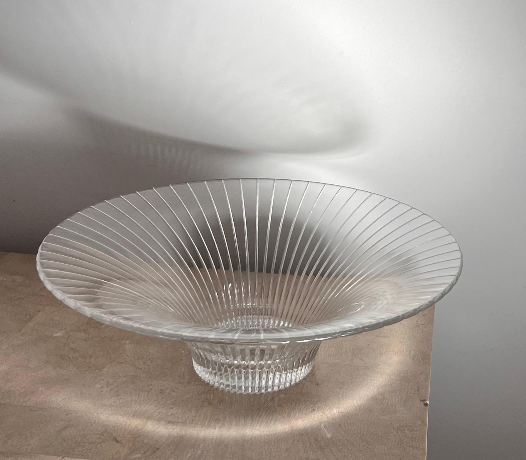 Italian Fluted Crystal Platter / Fruit Bowl by RCR, 20th Century 1