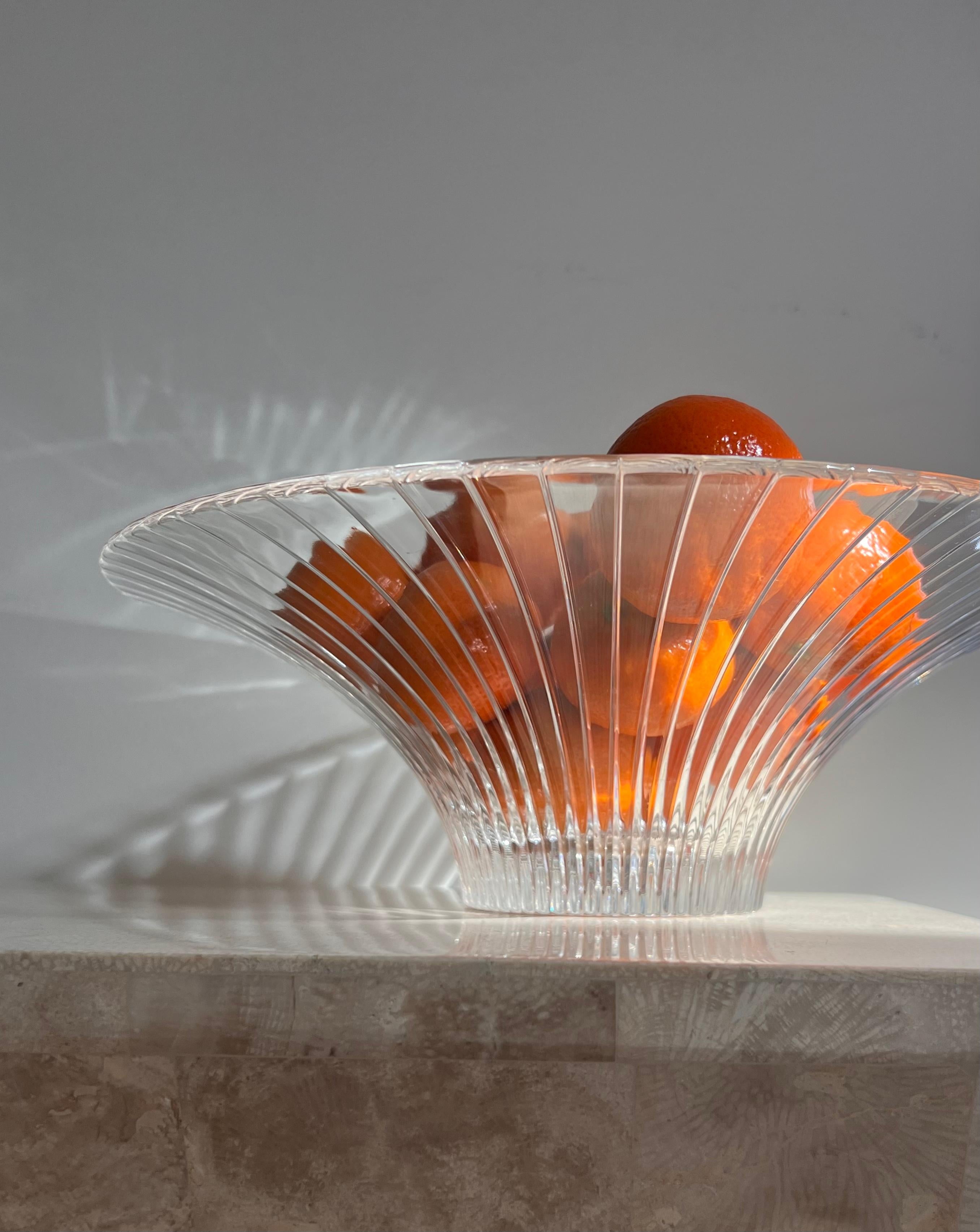 Italian Fluted Crystal Platter / Fruit Bowl by RCR, 20th Century 5