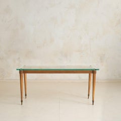Italian Fluted Wood Coffee Table in the Manner of Pier Luigi Colli, 1950s