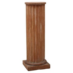 Used Italian Fluted Wood Column Pedestal