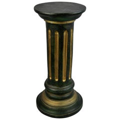 Italian Fluted Wood Pillar Column Pedestal Side Table or Plant Stand
