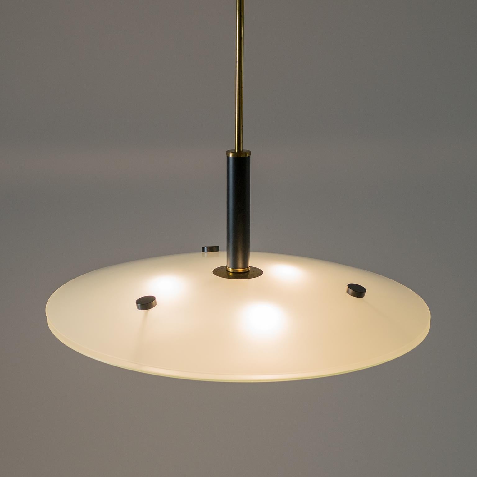 Brass Italian 'Flying Saucer' Chandelier, circa 1960