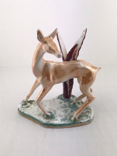 Mid Century Italian F.Mori Ceramic Animal Sculpture, 1950s