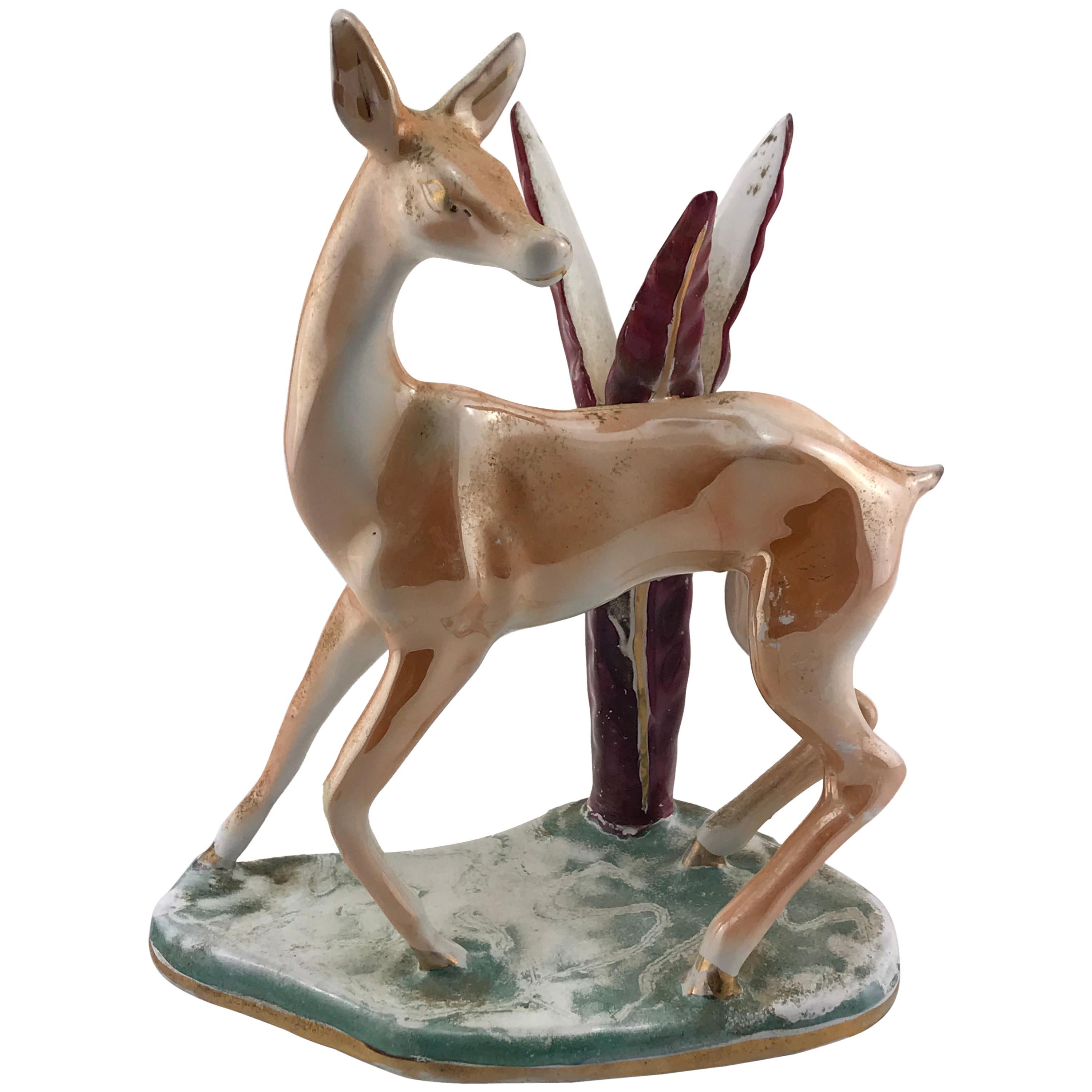 Mid Century Italian F.Mori Ceramic Animal Sculpture, 1950s