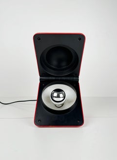 Lampe de table cubique rouge pliable de Fosnova, années 1970