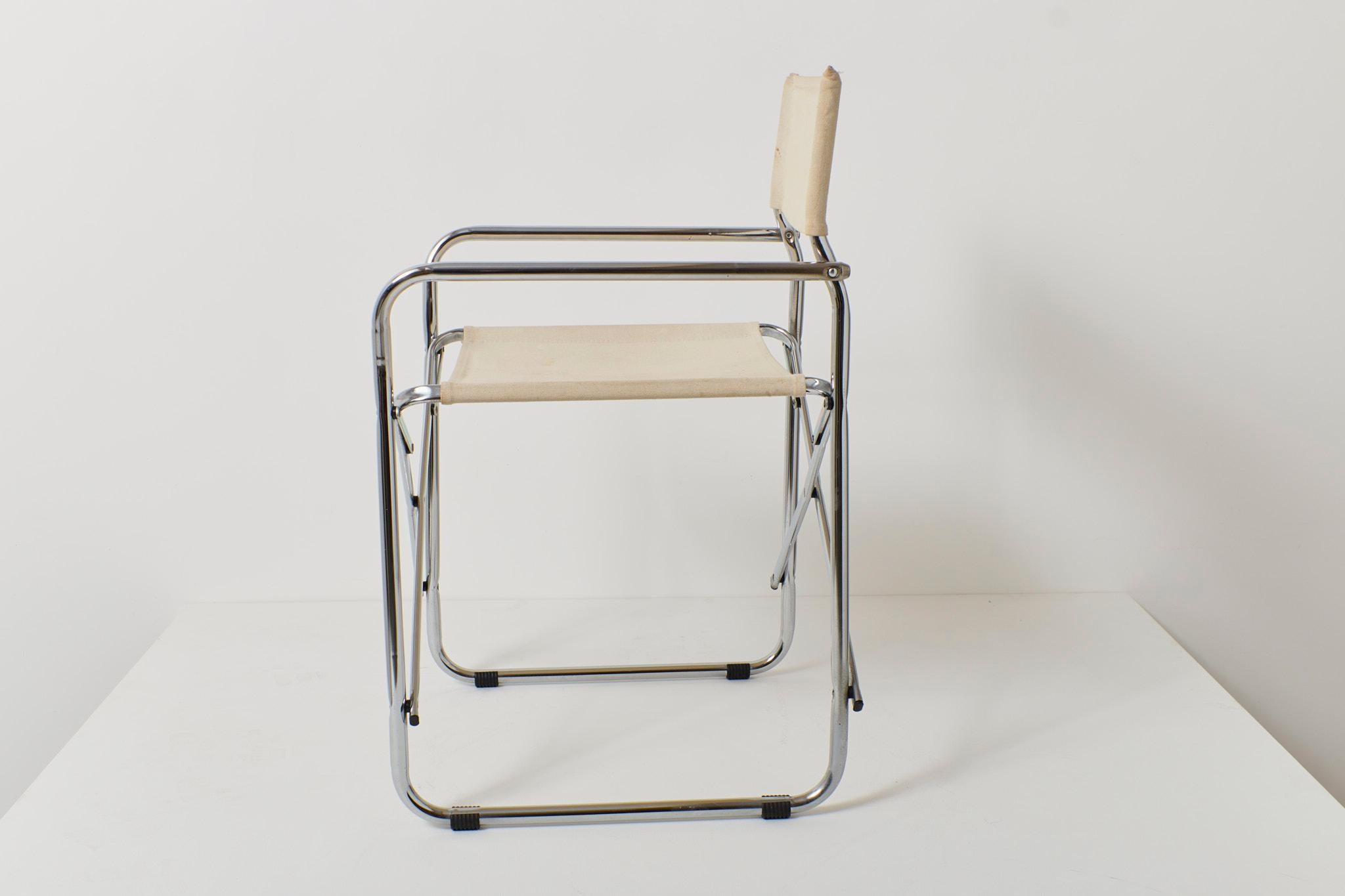 Canvas Italian Folding Chair For Sale