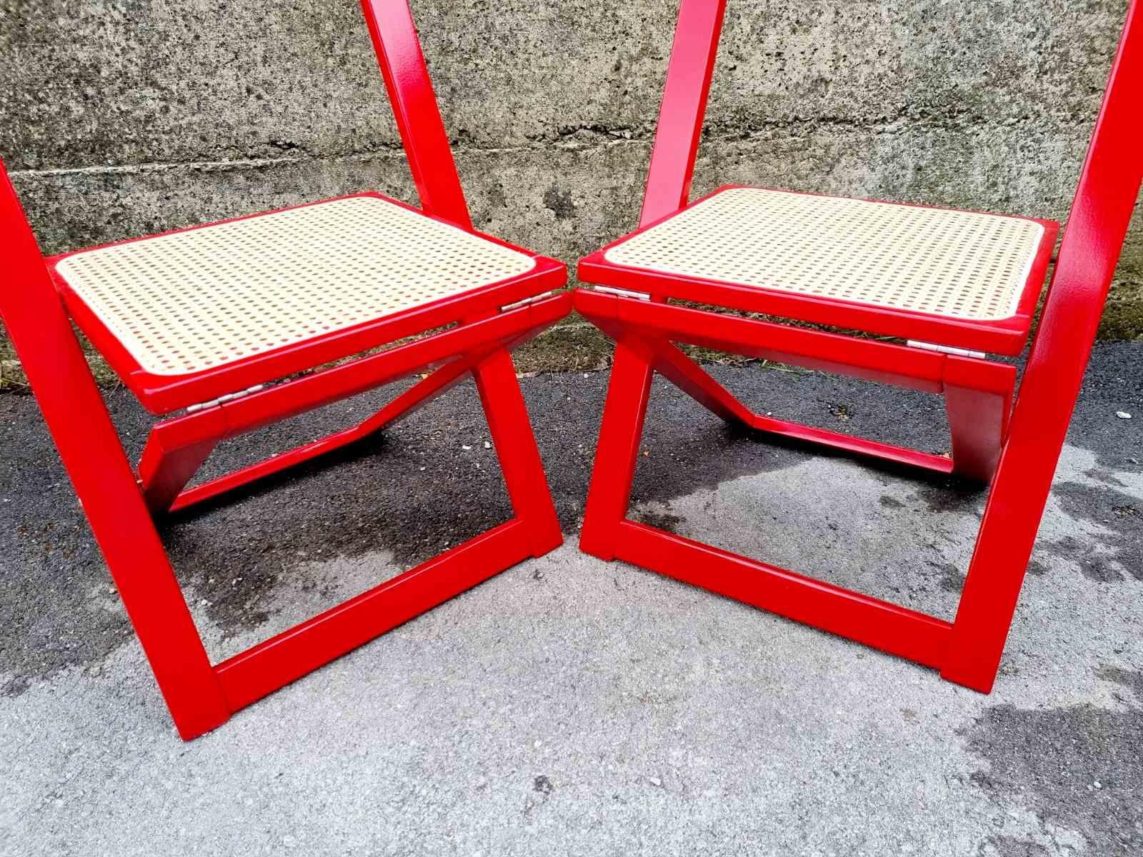 Italian Folding Chairs by Aldo Jacober & Pierangela Daniello for Bazzani, Italy 9