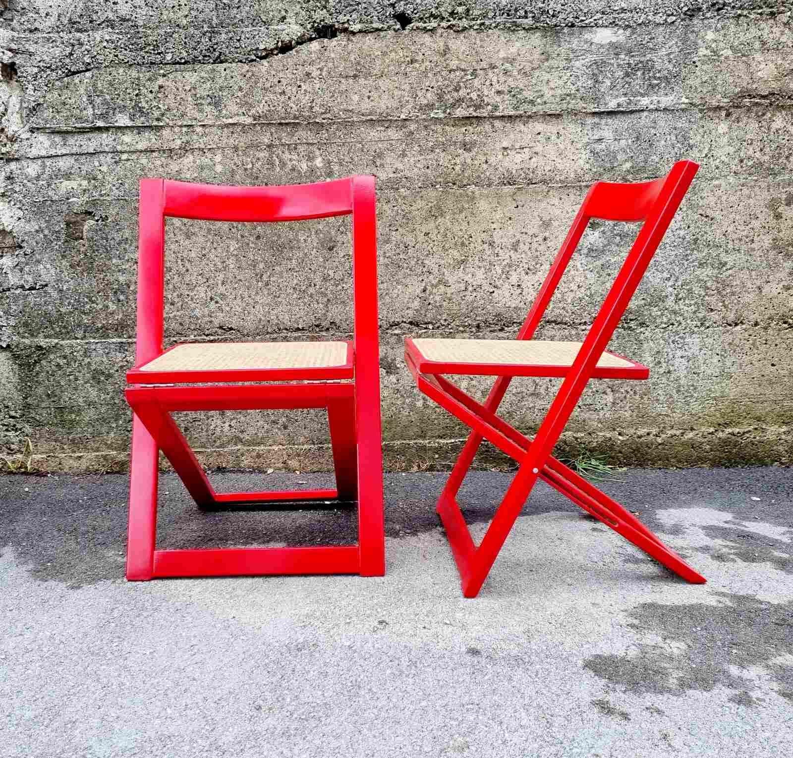 Italian Folding Chairs by Aldo Jacober & Pierangela Daniello for Bazzani, Italy In Excellent Condition In Lucija, SI
