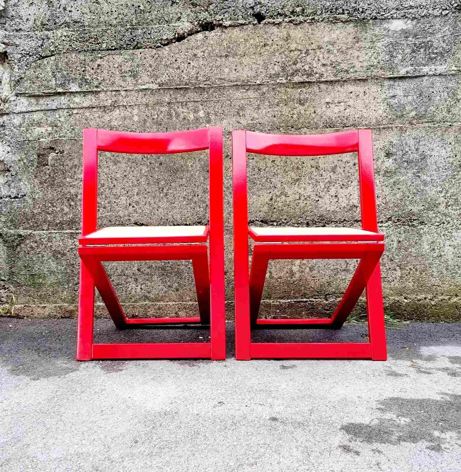 Mid-20th Century Italian Folding Chairs by Aldo Jacober & Pierangela Daniello for Bazzani, Italy