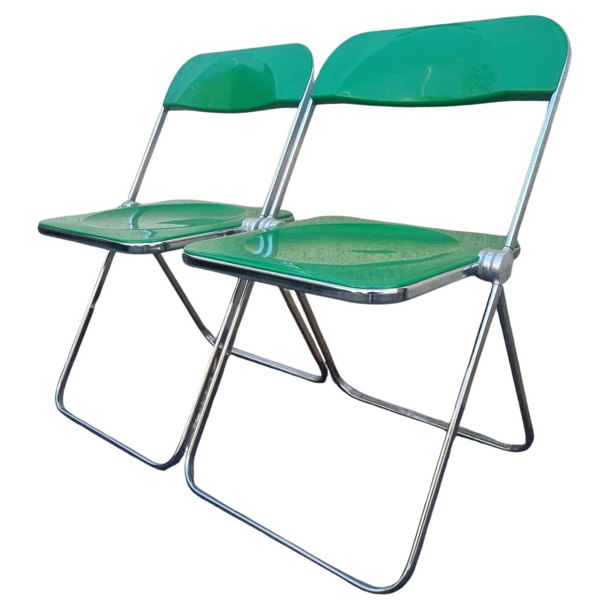 Italian Folding Chairs Plia Designed by Giancarlo Piretti for Anonima Castelli
