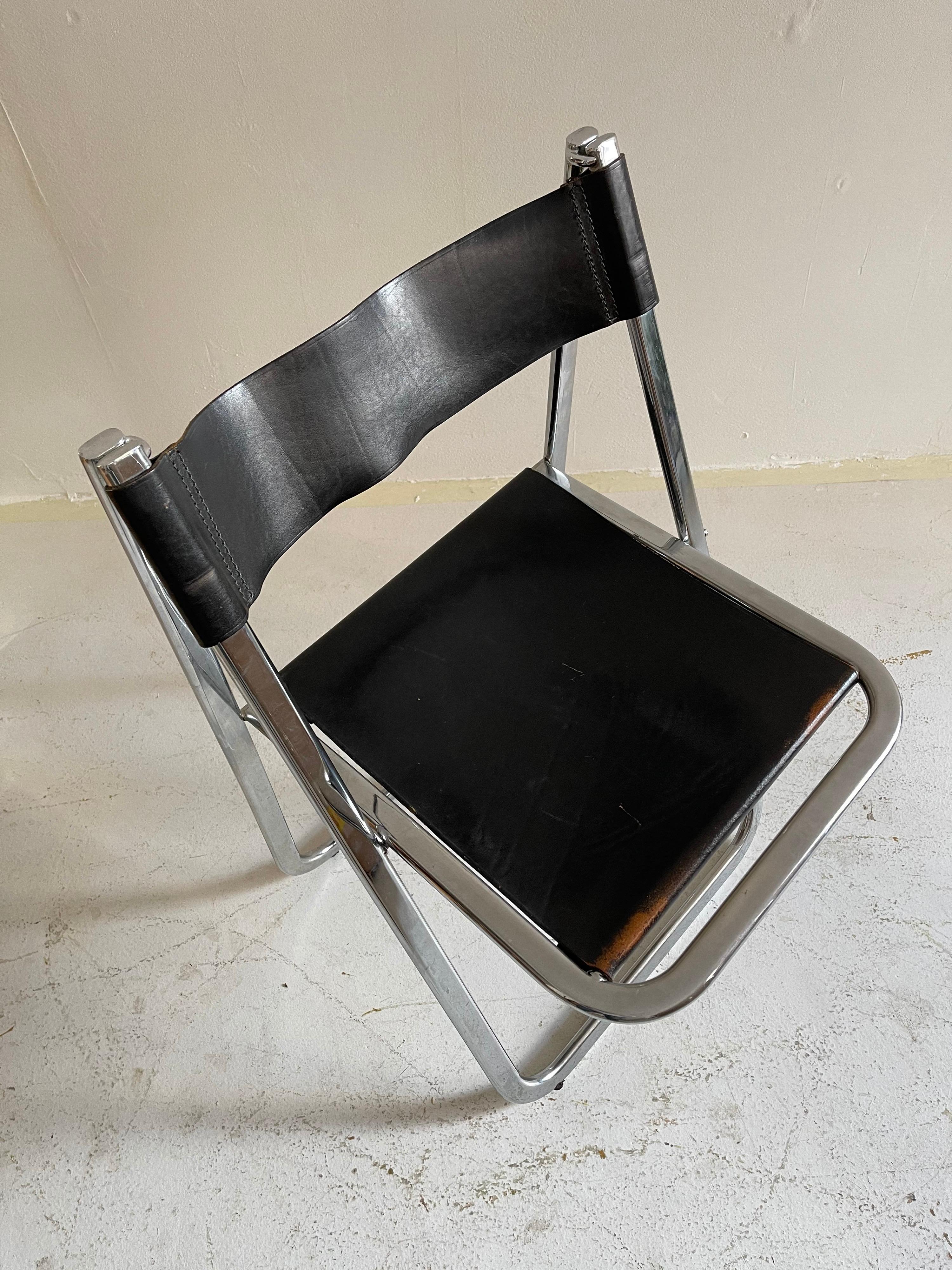 Italian Folding Chrome Chair, Italy, 1970s For Sale 5