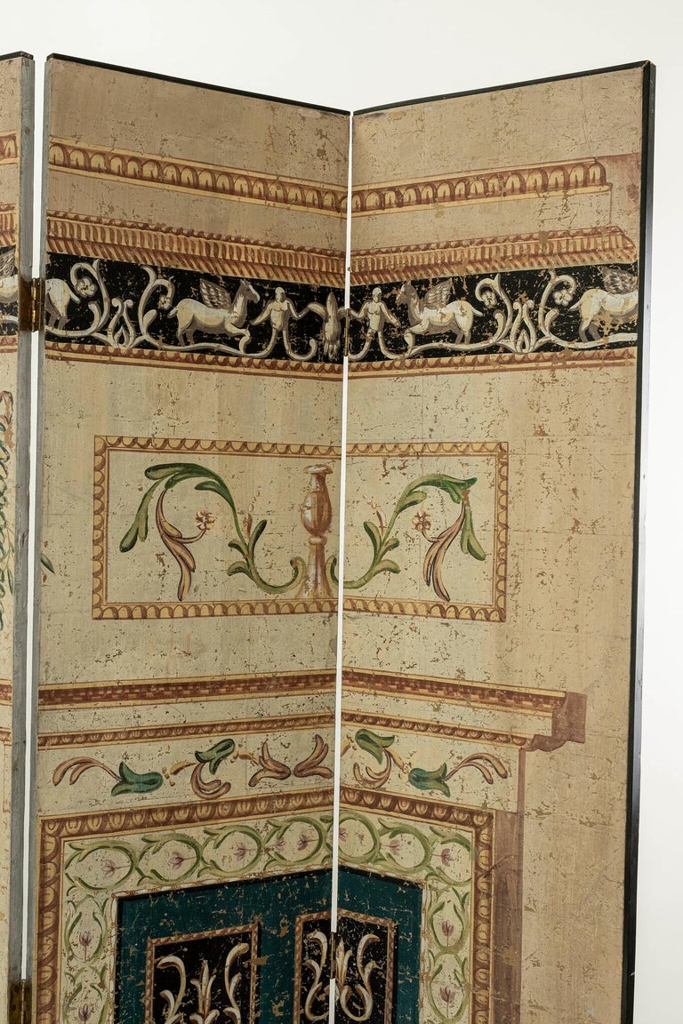 Neoclassical Italian Folding Screen For Sale