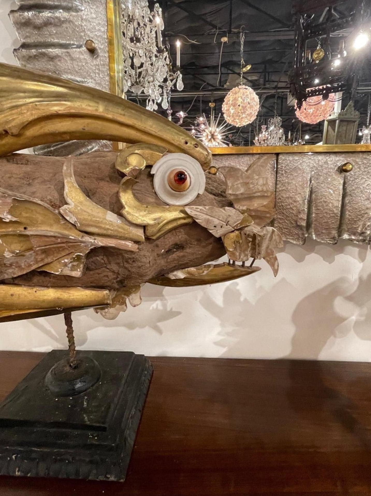 Italienische Volkskunst-Fischskulptur aus dem 18.-19. Jahrhundert, Fragmente, gefundene Objekte im Angebot 6