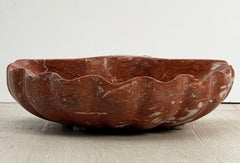 Italian Font or Basin Bowl of Carved Marble with Shell Design