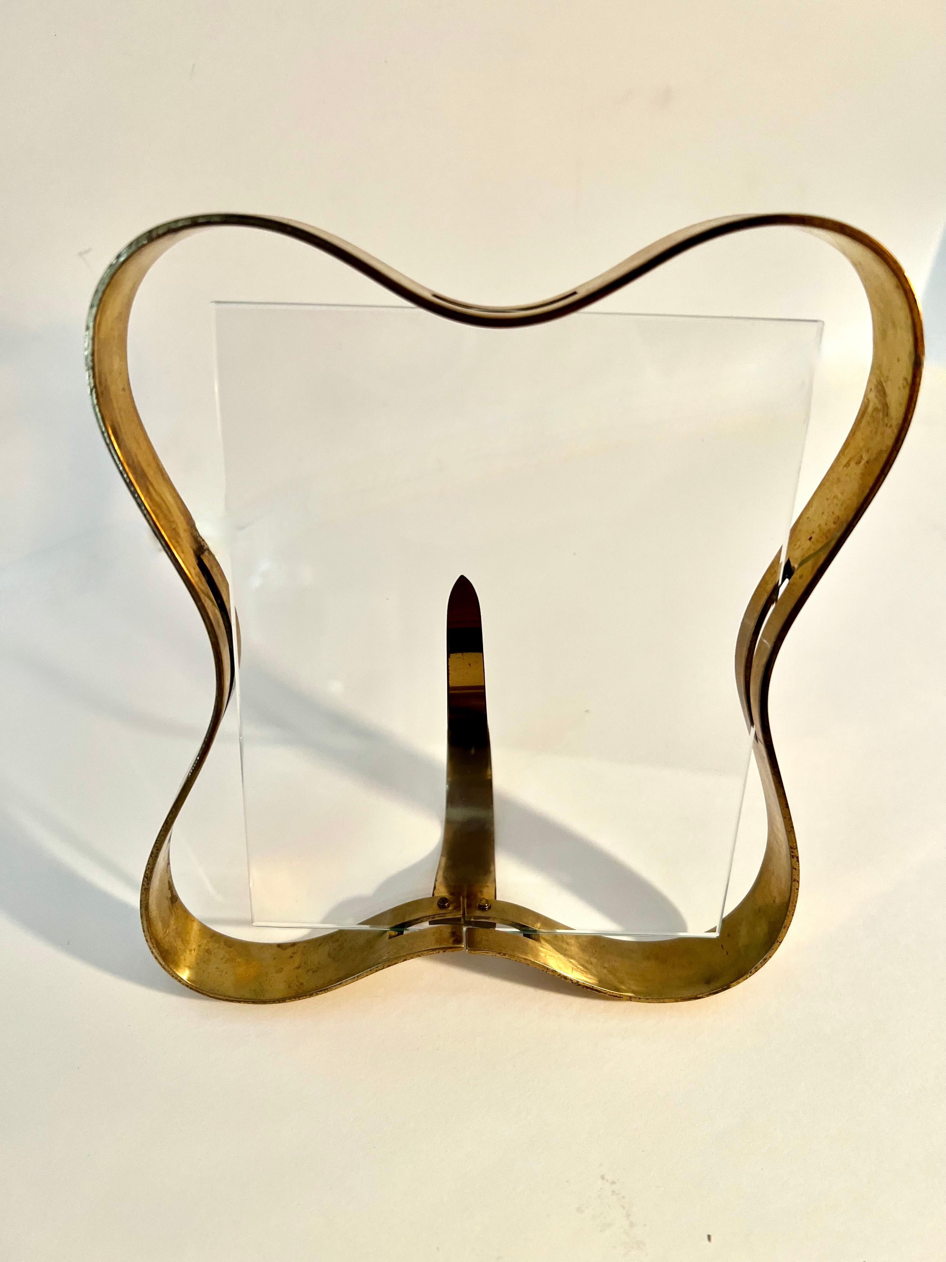 Italian Fontana Arte Brass and Glass Picture Frame For Sale 3