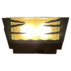 Italian Fontana Arte Deco Wall Sconce Sculptural Brass Frame Design Italy 1940s