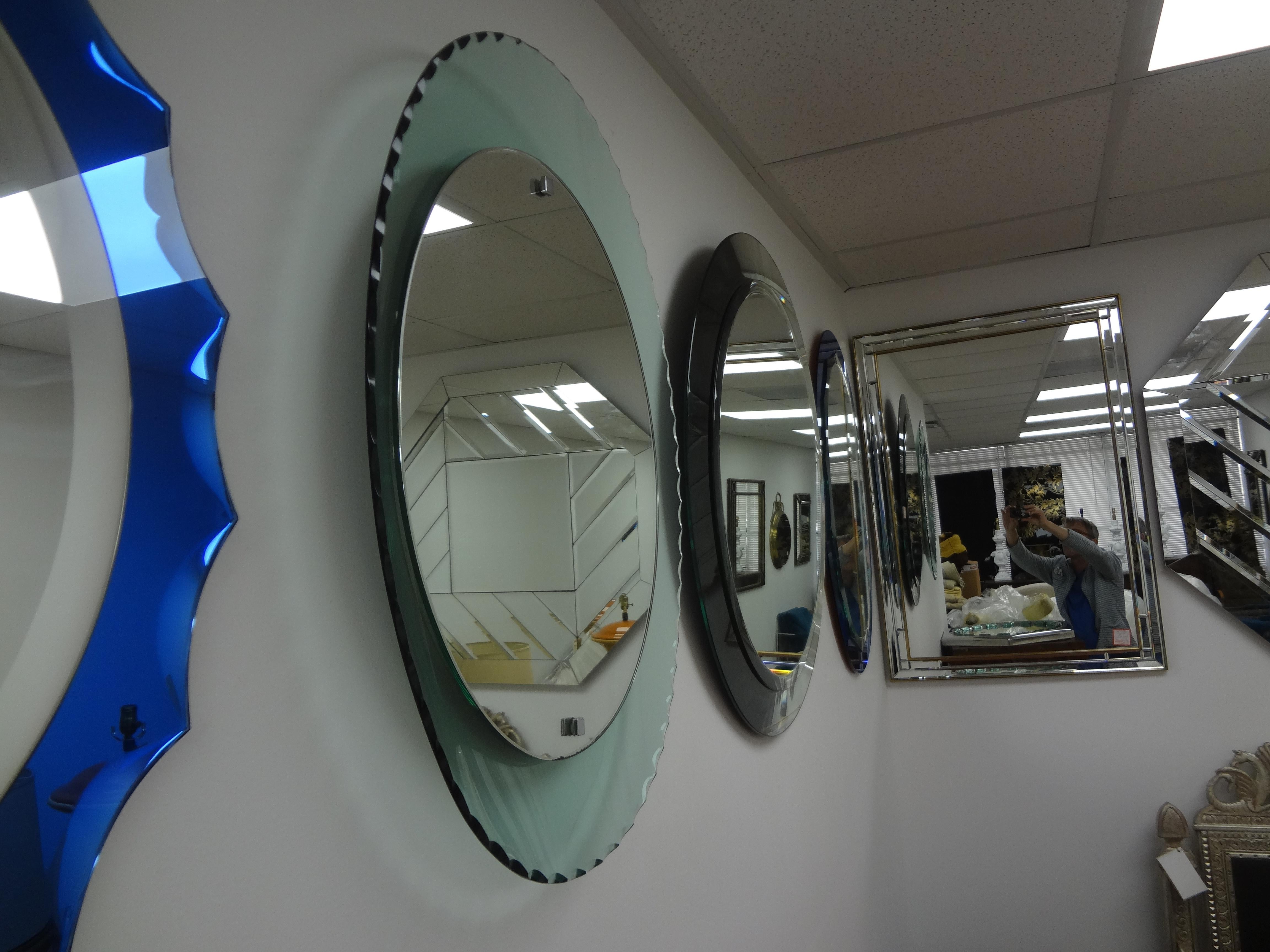Mid-20th Century Italian Fontana Arte Inspired Beveled Glass Mirror