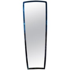 Italian Fontana Arte Inspired Full-Length Blue Beveled Mirror