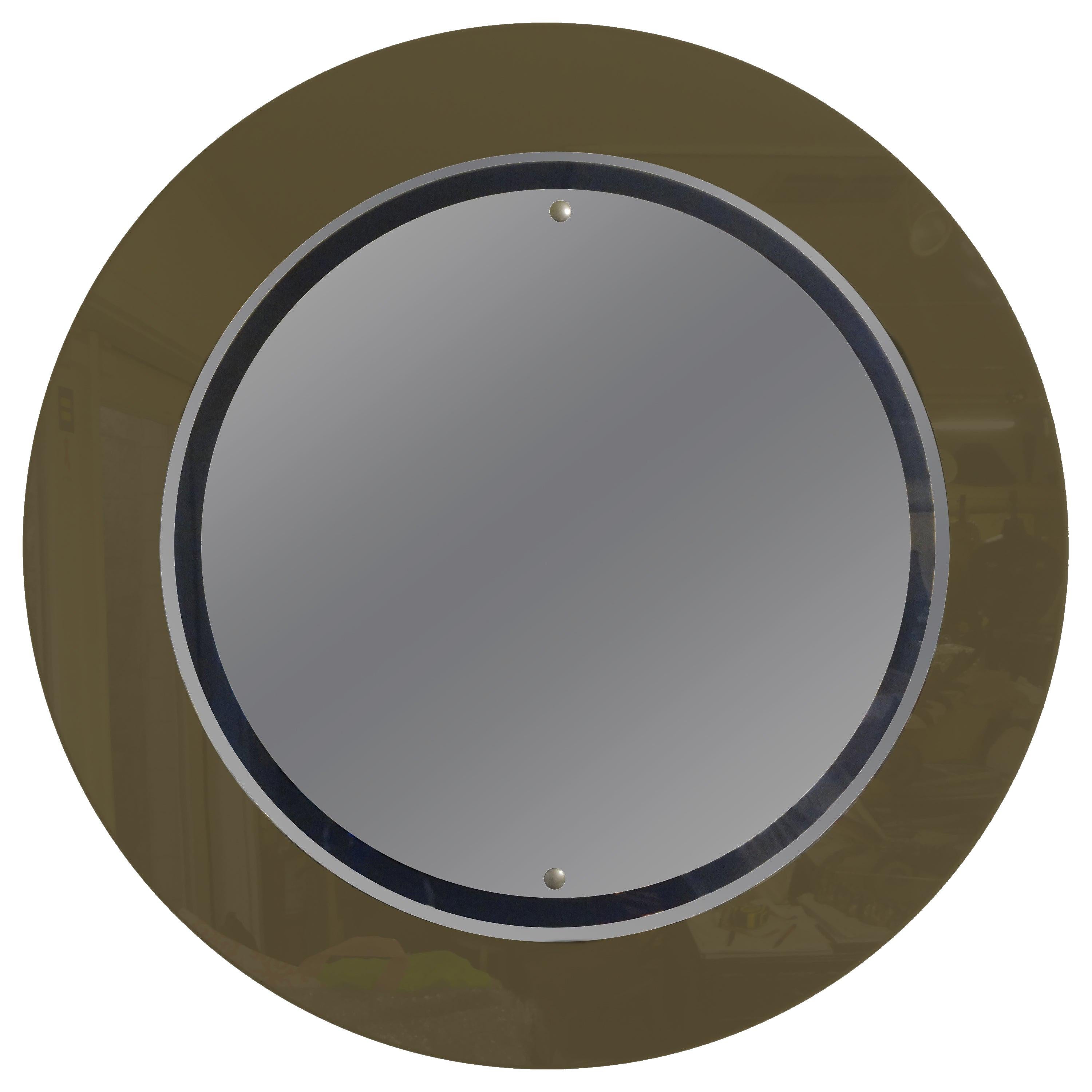 Italian Fontana Arte Inspired Round Mirror