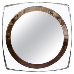 Italian Fontana Arte Inspired Square Beveled Mirror