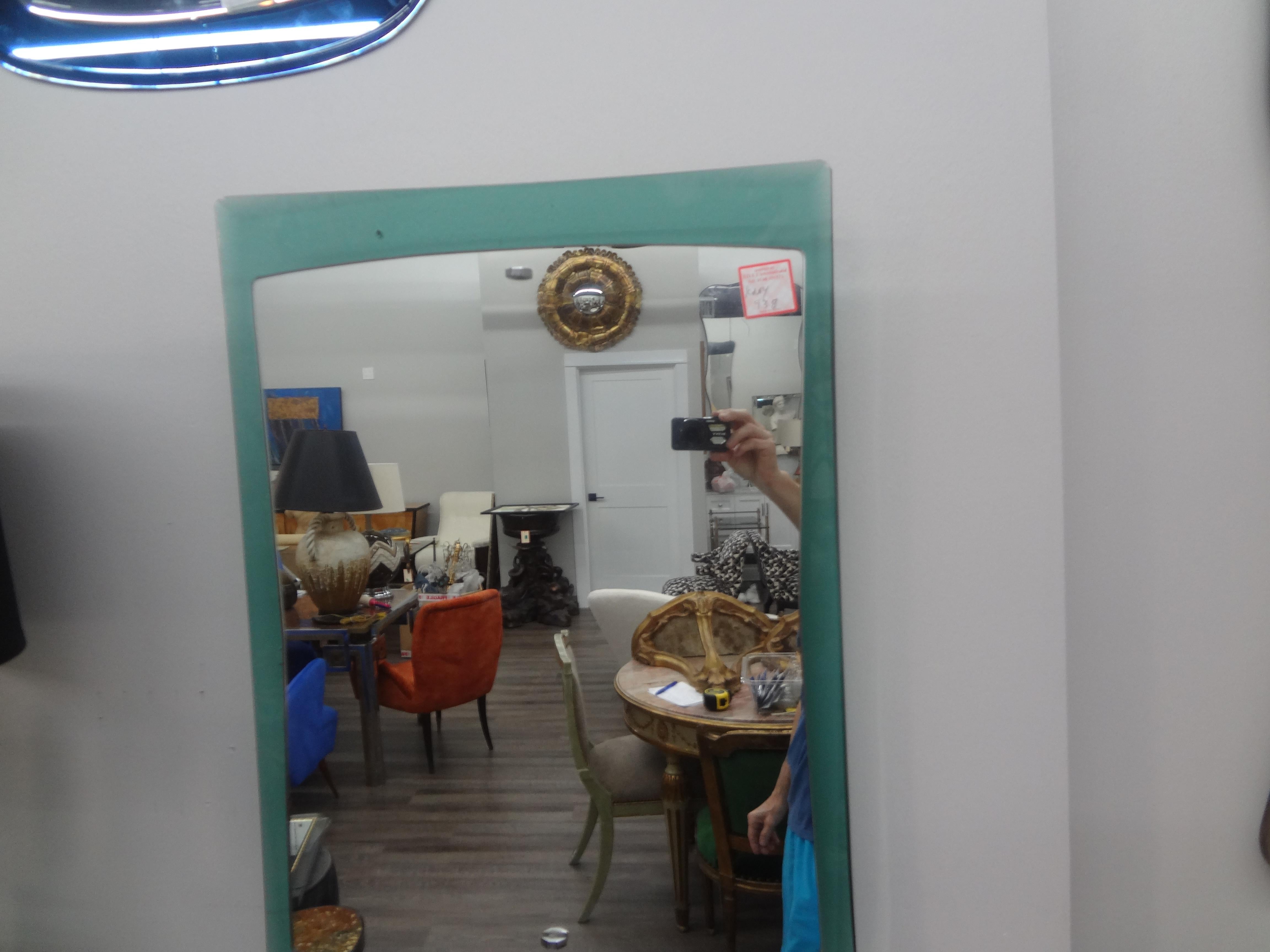 Miroir italien en verre incurvé de style Fontana Arte en vente 4