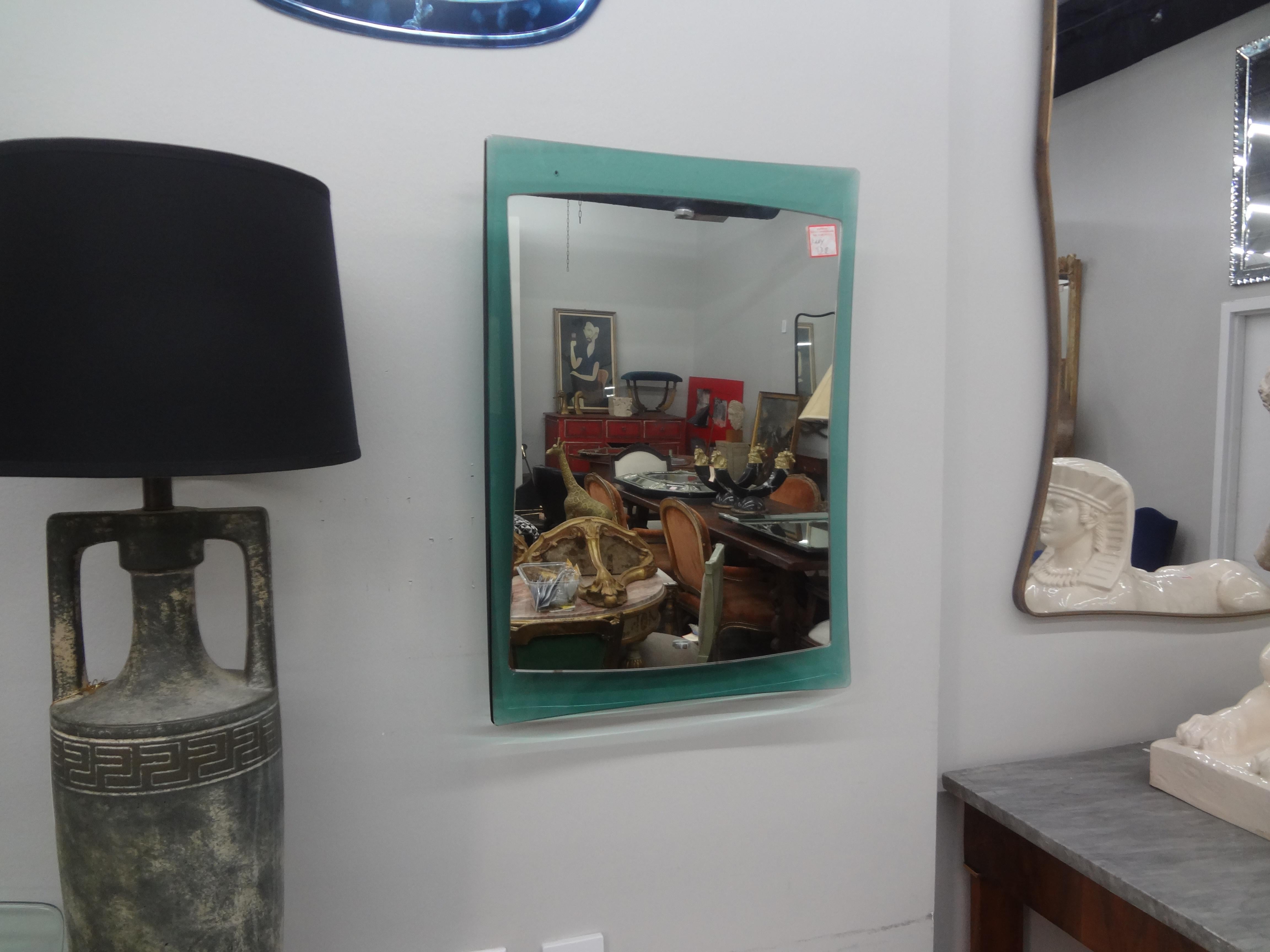 Italian Fontana Arte Style Curved Glass Mirror For Sale 2