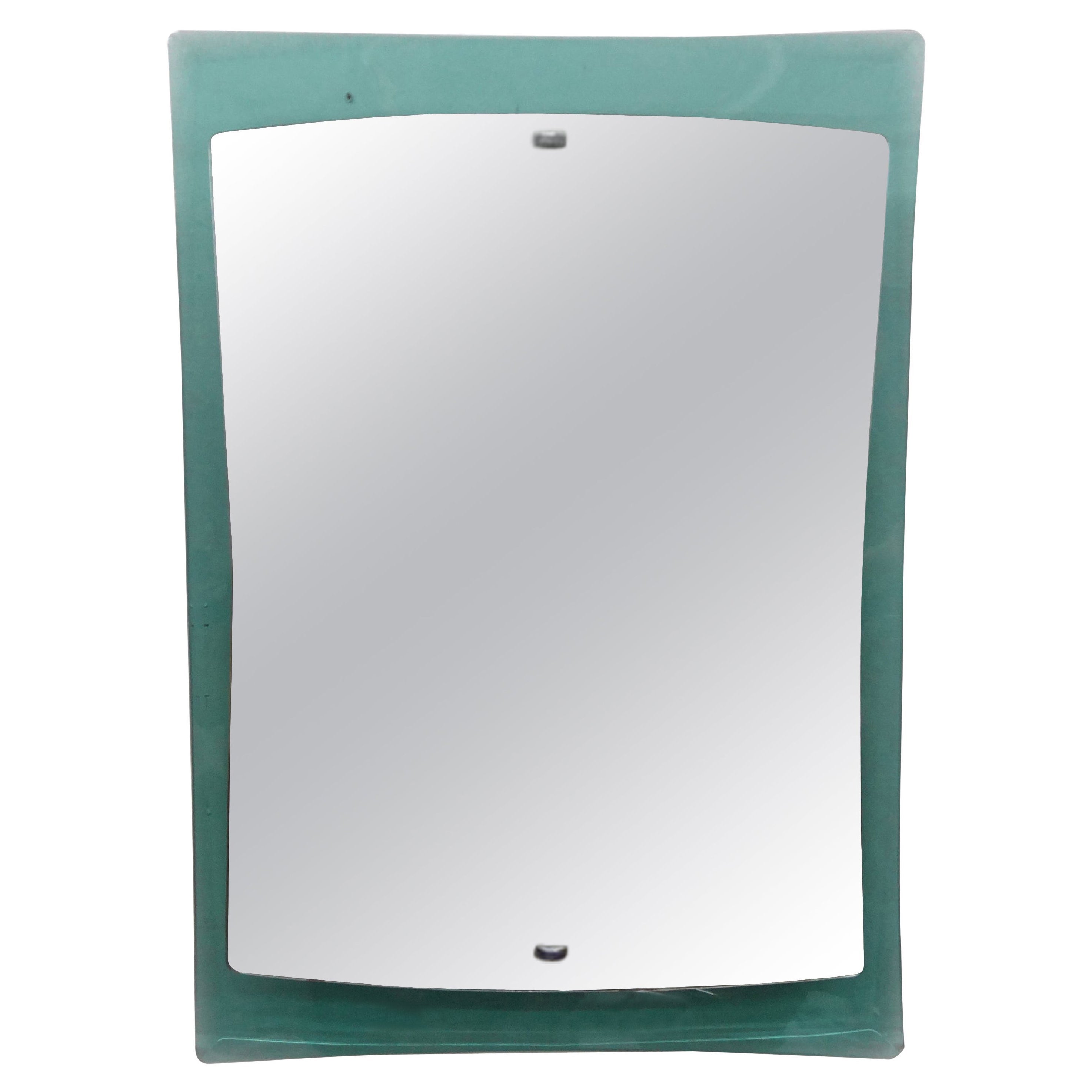 Italian Fontana Arte Style Curved Glass Mirror