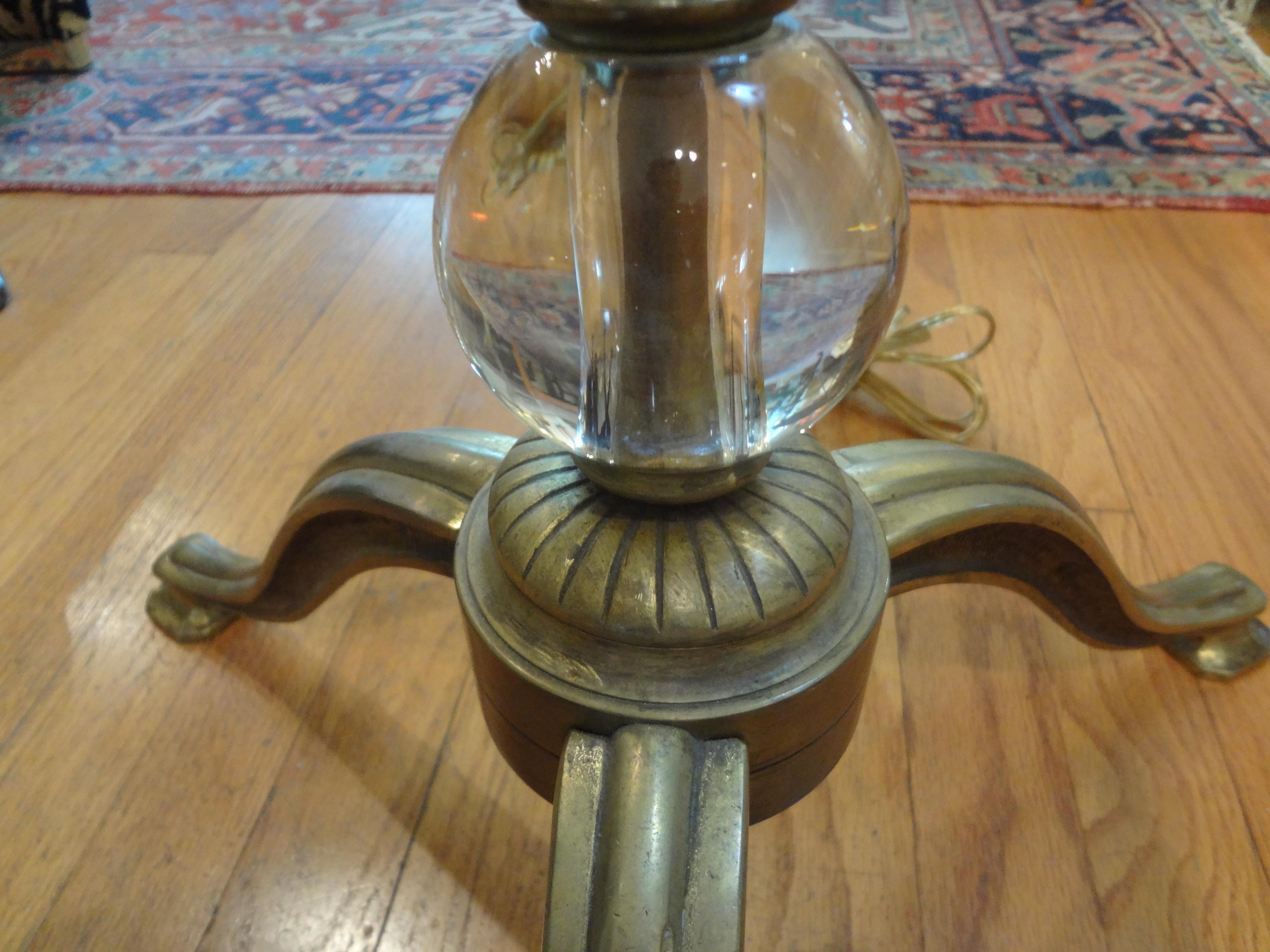Italian Fontana Arte Style Glass and Bronze Floor Lamp For Sale 2
